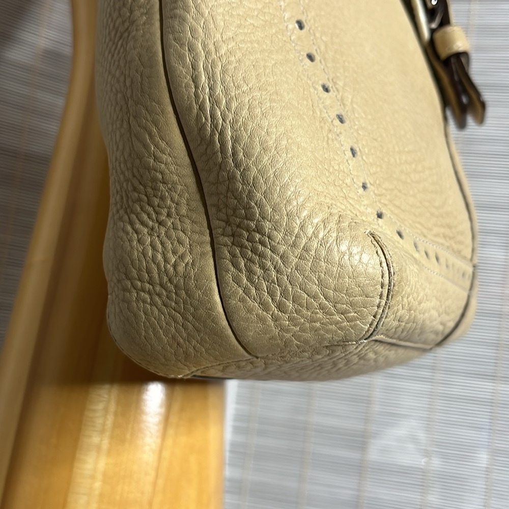 Coach Hampton cream pebble leather shoulder bag Y2K - Picture 4 of 13
